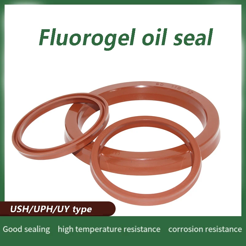 USH/UPH/UY Type Shaft Hole General Sealing Ring Gasket Fluorine Rubber Hydraulic Cylinder Oil Sealing Ring Thickness 5/6/7-9mm
