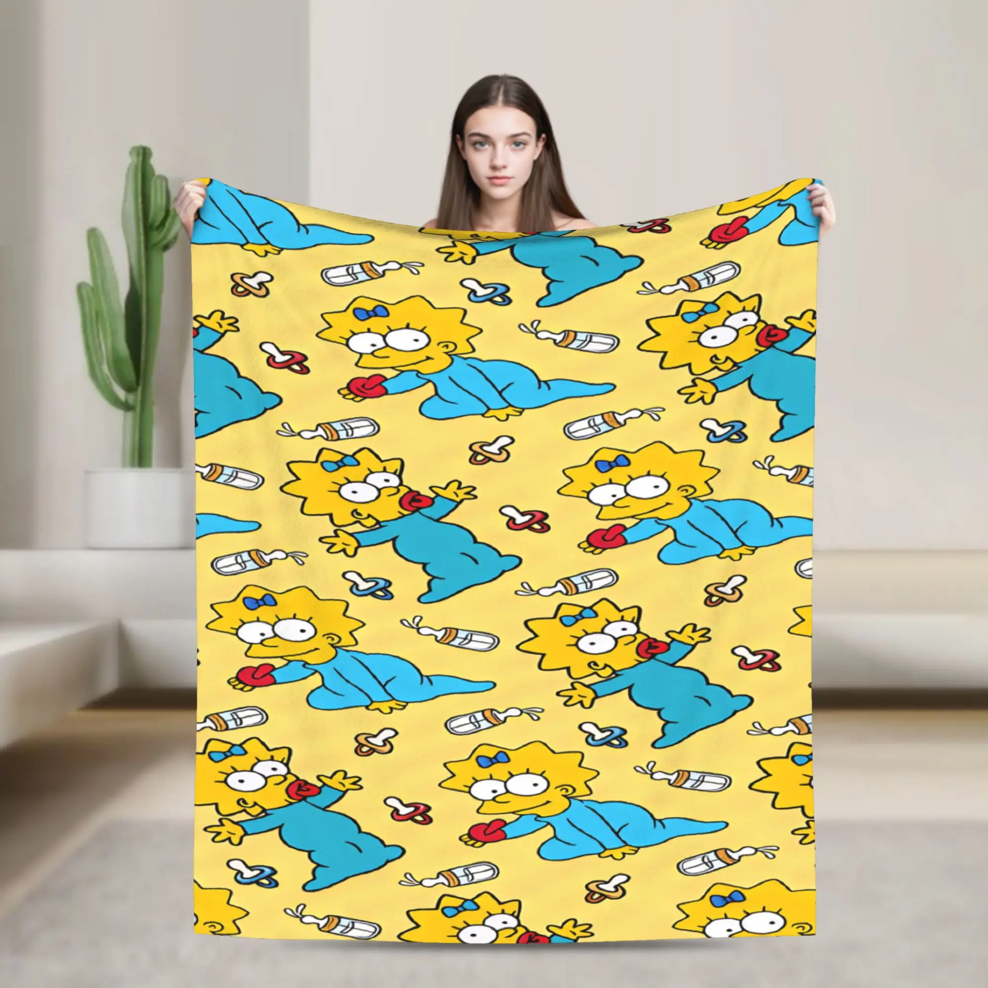 The S-simpsons  Warm Blanket  Decorative Plush Throw Blanket Novelty Couch Bed Flannel Bedspread Sofa Bed Cover