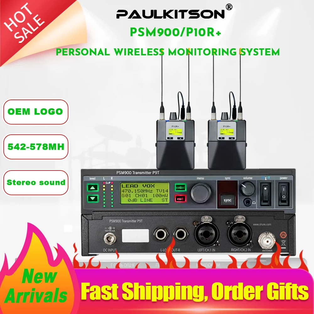 

PSM900 Wireless In-Ear Monitoring System P9T Transmitter P10R Receiver Stage Recording Studio Stereo Monitoring System542-578MHz