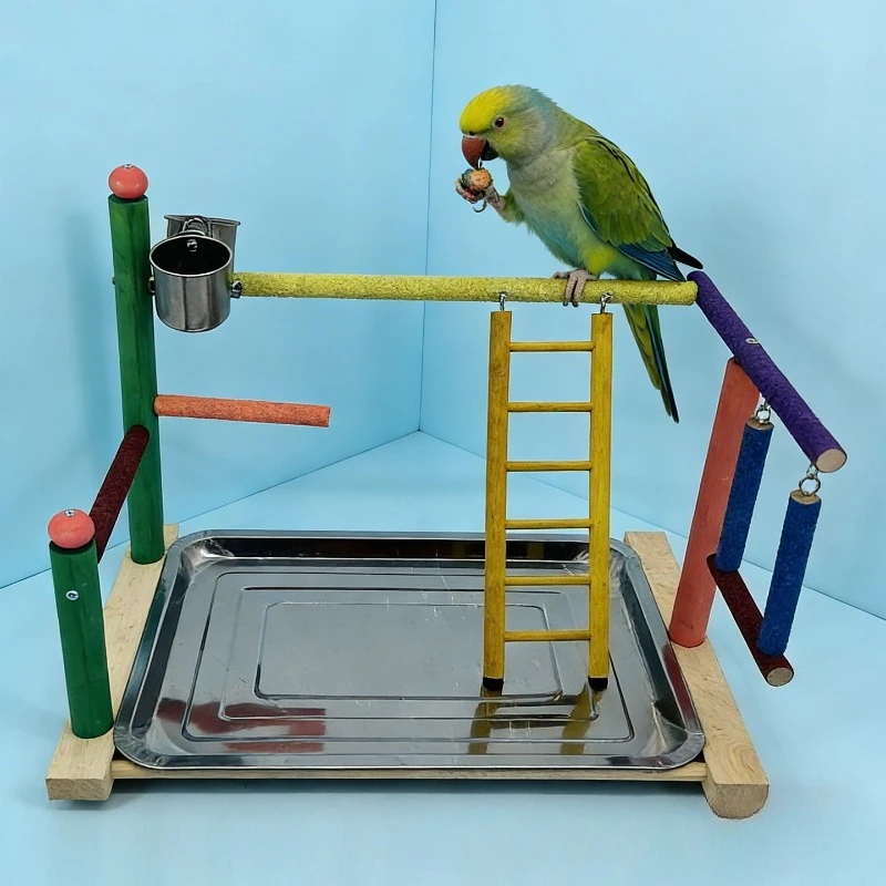 Peony Buddy Bird Shelf Wooden Stair Swing Nibbling Toy Table Top Stand Parrot Frosted Stand Pole Parrot Shelf