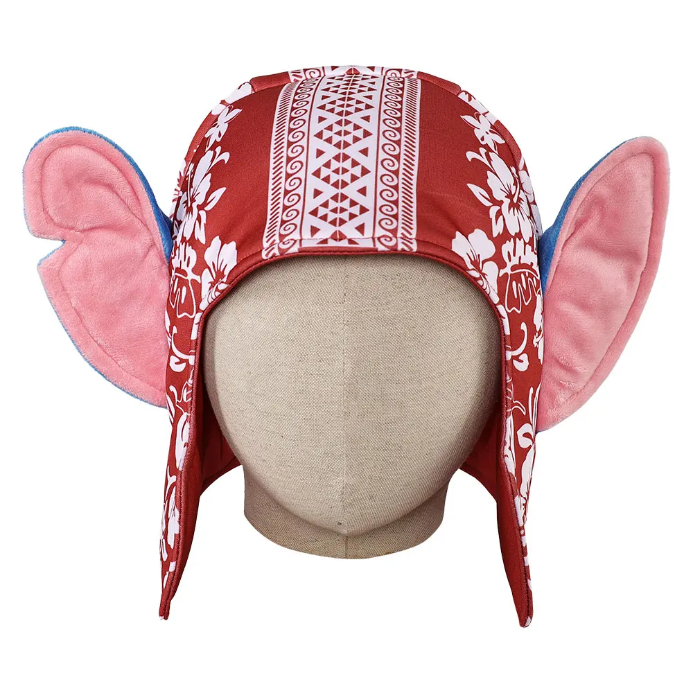 漫画リロ Cos ステッチコスプレプリント帽子子供ロールプレイキャップコスチュームアクセサリー変装ハロウィンカーニバルパーティー小道具