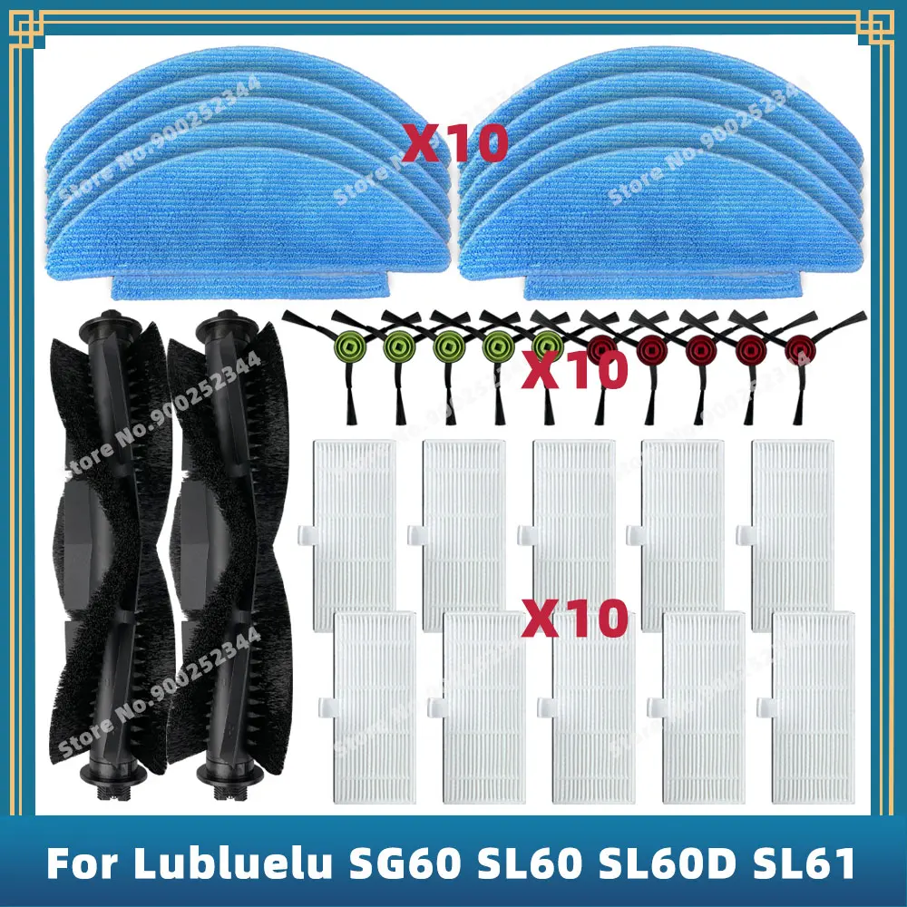 Accesorios de repuesto para Lubluelu SG60 SL60 SL60D SL61, Honiture Q6 SE, Laresar L6 Nex, Tikom L9000 cepillo lateral principal, filtro Hepa, paño