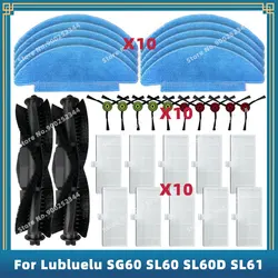 Compatível para Lubluelu SG60 SL60 SL60D SL61, Honiture Q6 SE, Laresar L6 Nex, Tikom L9000 Peças de reposição Acessórios Main Side Brush Hepa Filter Mop Cloth