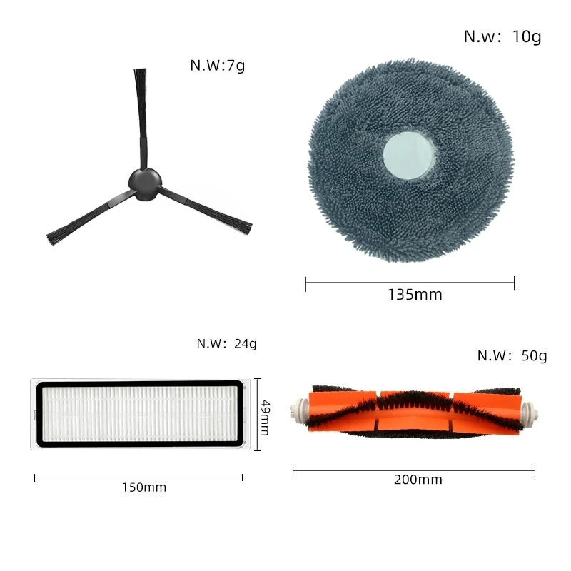 Para Xiaomi Mijia OMNI Robot aspirador 1S B116 Robot aspirador cepillo principal/lateral filtro Hepa mopa paños bolsas de polvo piezas