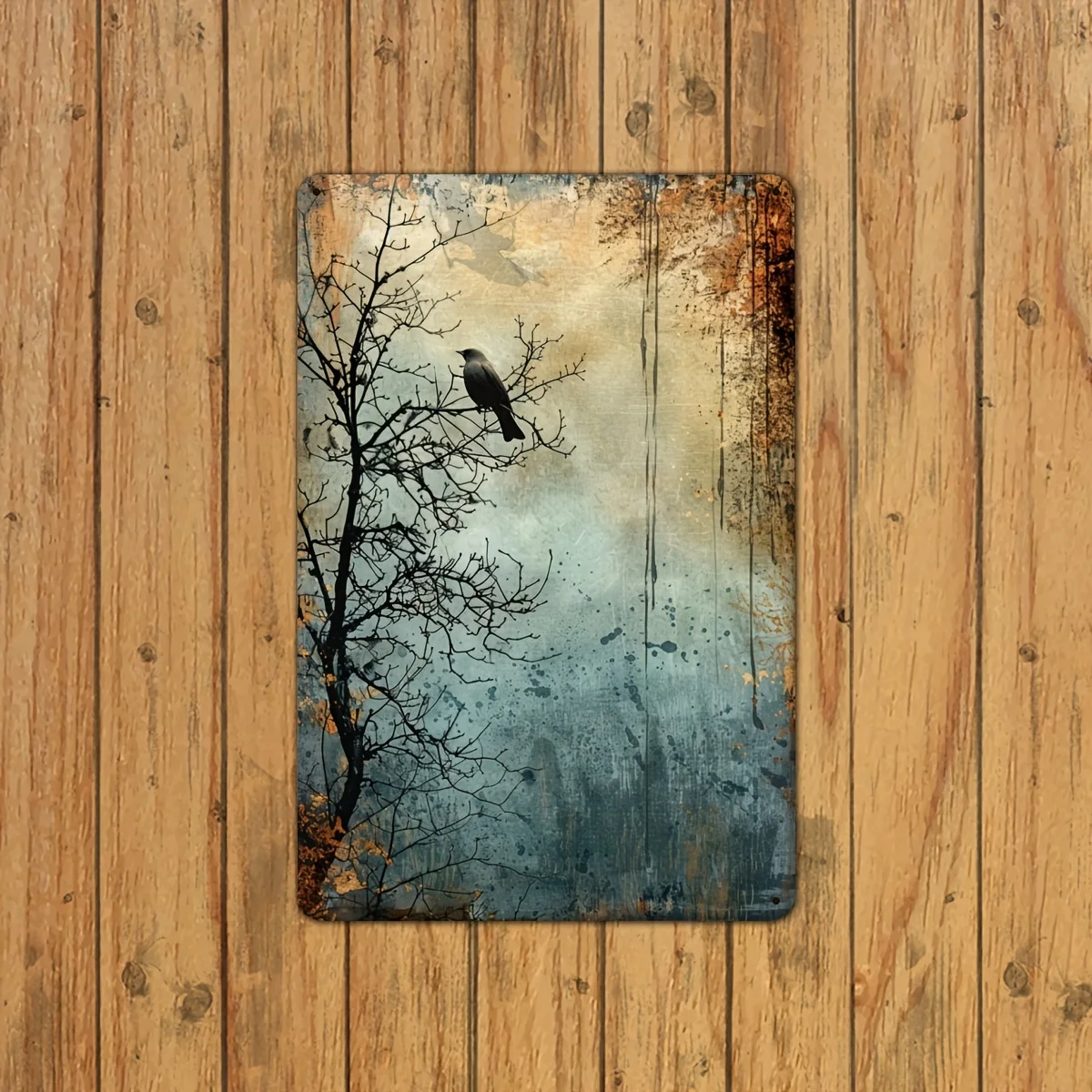 لافتة معدنية من القصدير للطيور العتيقة - لوحة فنية جدارية مزخرفة مقاس 8 × 12 بوصة للمنزل والبار والمقهى والجراج