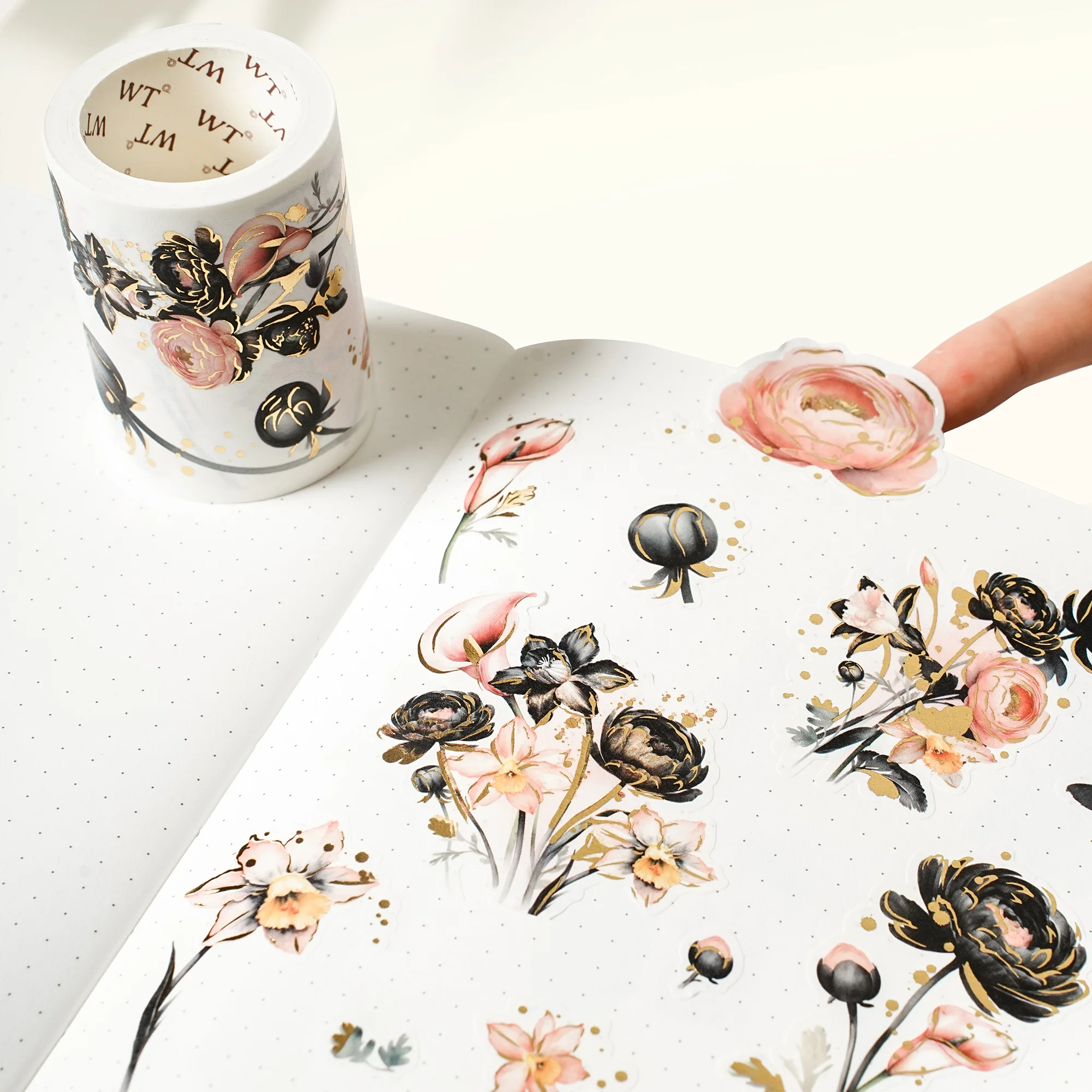 WT Studio Vintage Flower Garden Rose Washi PET الشريط لصنع بطاقة الخطة DIY سكرابوكينغ خطة ملصق مزخرفة #3