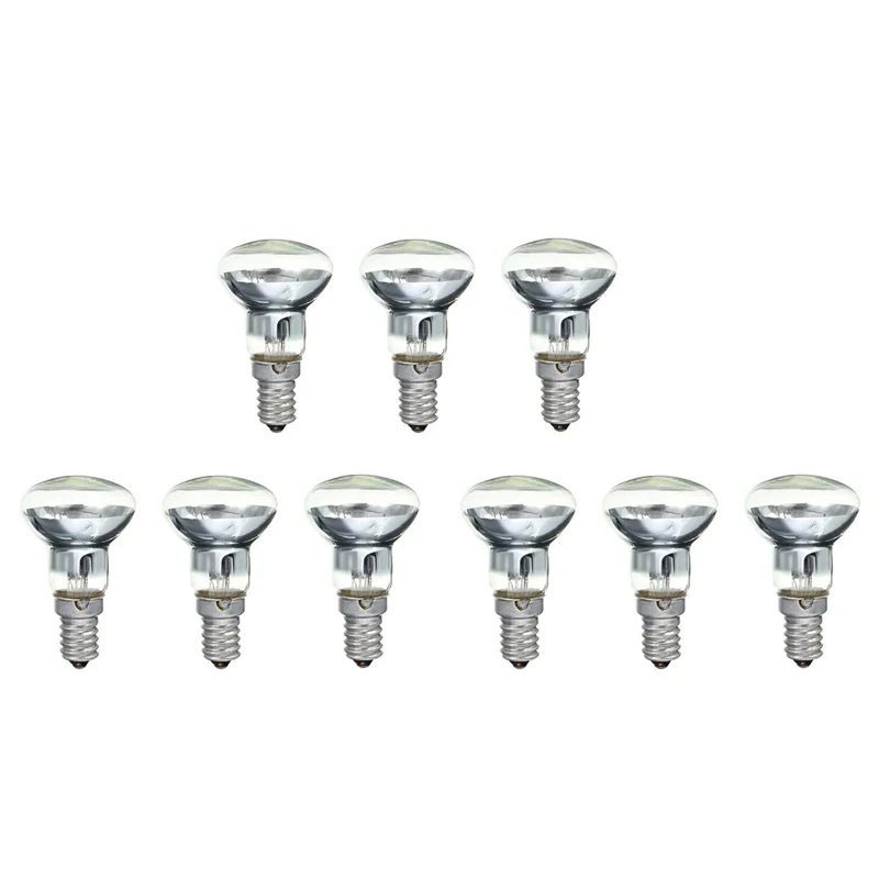 HLZS-Replacement Lava Lamp E14 R39 30W Faretto Vite nella lampadina Trasparente Riflettore Spot Lampadine Lava a incandescenza 9 pezzi