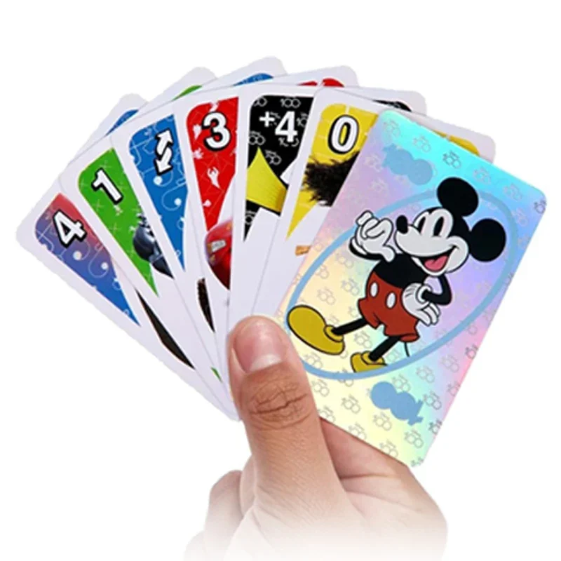 Новинка, Mattel UNO Disney 100 и открытки диснеевских пожеланий, семейные веселые детские покерные игрушки, игральные карты