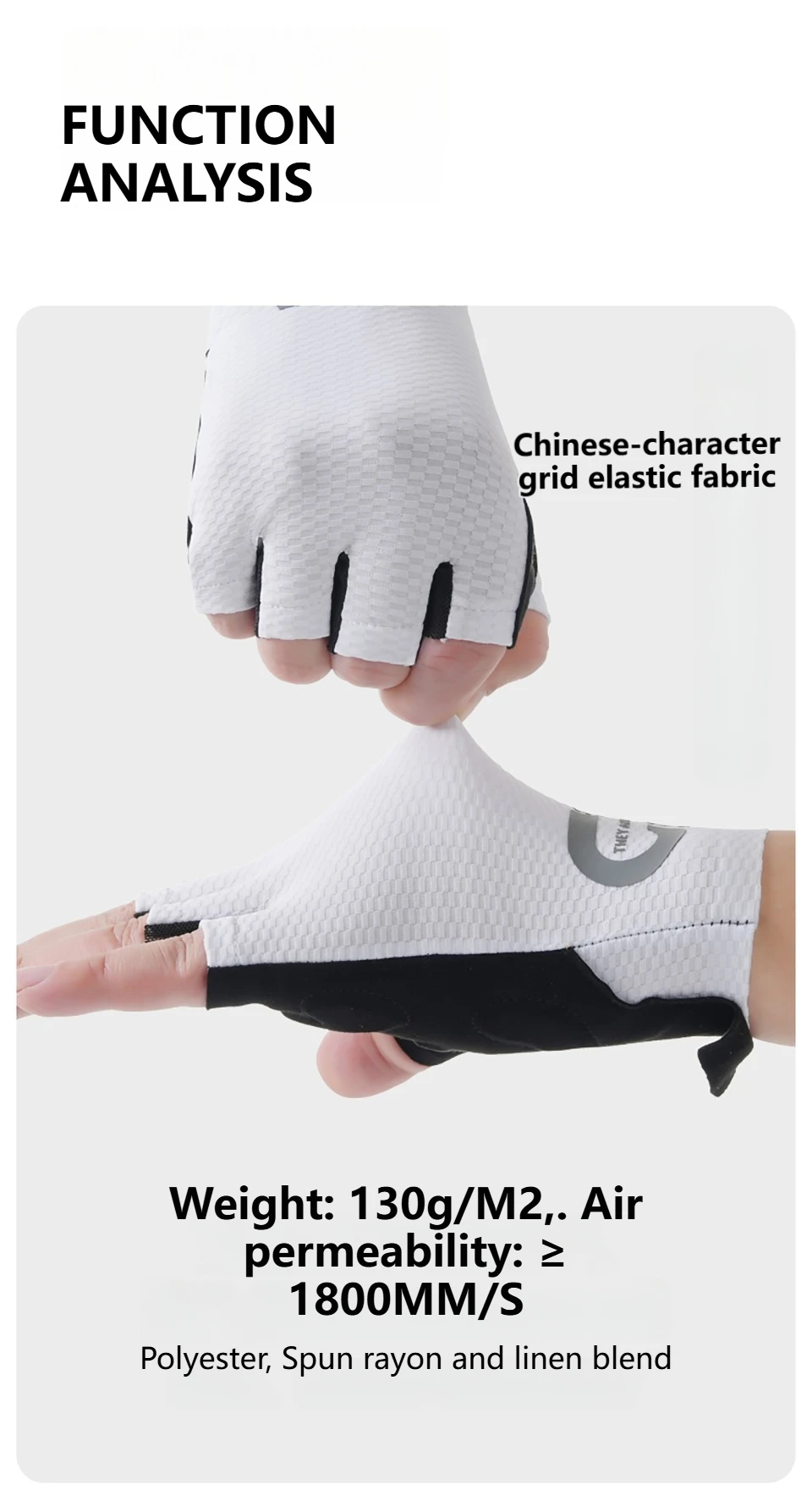 GTUBIKE Fahrradhandschuhe, stoßfeste Fahrradhandschuhe mit halben Fingern, atmungsaktive, stoßfeste kurze Fahrradhandschuhe, Sommerhandschuhe mit hoher Elastizität – Detail 7