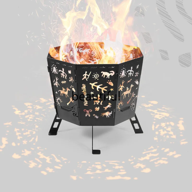 Naturehike 2022 New Folding Fire Table Outdoor Portable And Detachable Heating Firewood Stove Fire Burning Rack Picnic Stove