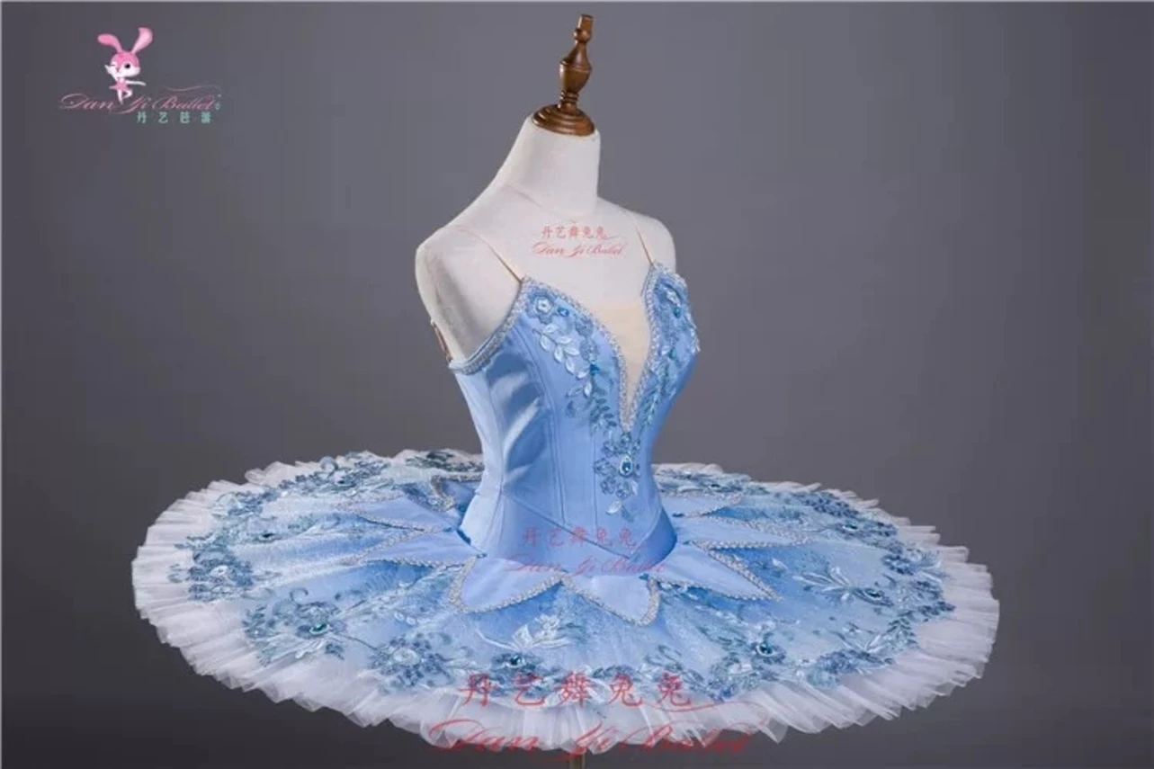 Danyi-Robe de ballet bleue pour enfants et adultes, robe de compétition, robe de performance, jupe de plaque pour femme, tutu inhibiteur, custo