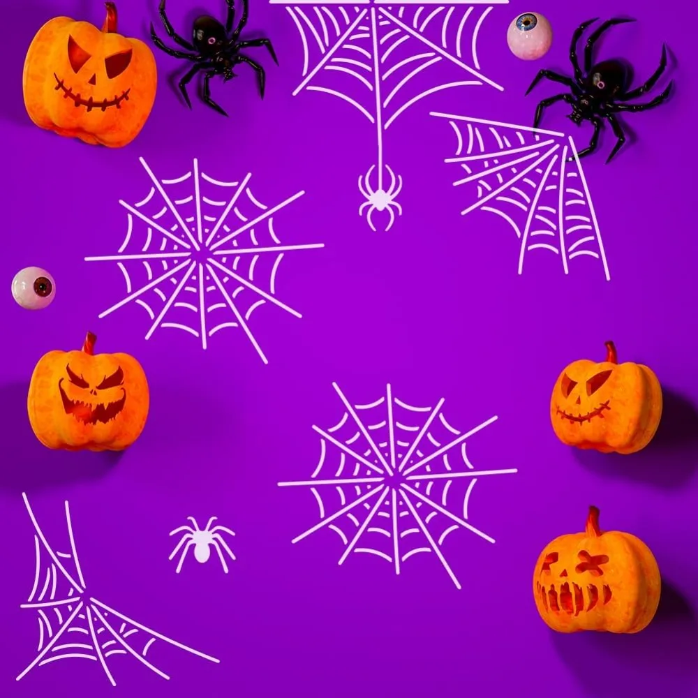 Spider Web Stencil Spider Stencils for Painting Flexible Clear PET Material 11.8×11.8inch Halloween Theme DIY T-Shirt