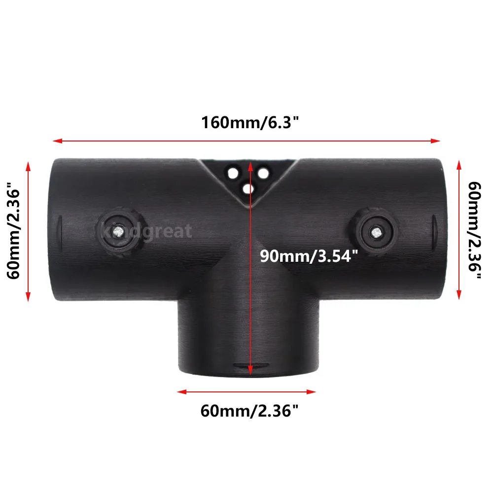 60mm Parking Heater Exhasut Ducting Air Vent T Pipe With Regulator Flap Valve Outlet Connector