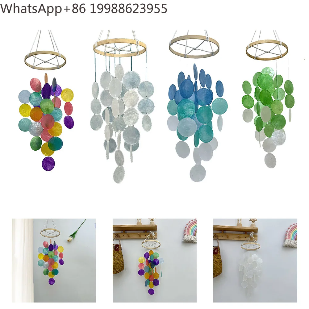 1pc Shell Wind Chime Handmade Coastal Decor For Tranquil Spaces 40*15cm Wind Chime Hanging Decorations Photography Prop