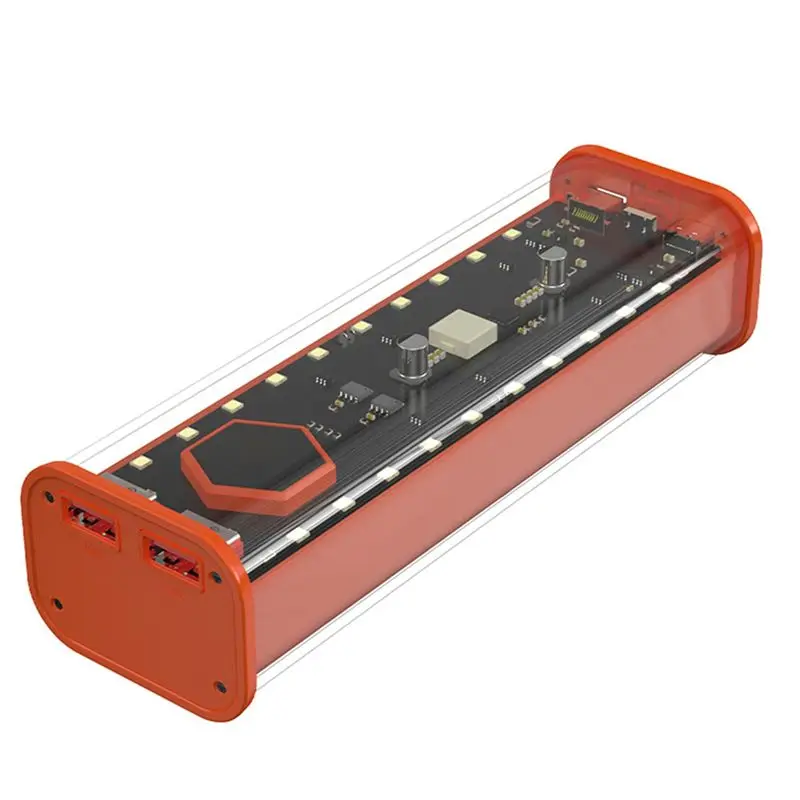 2X 21700 DIY Power Bank Case Supports 4X21700 Batteries PD20W Powerbank Case LED Screen Transparent Battery Shell A