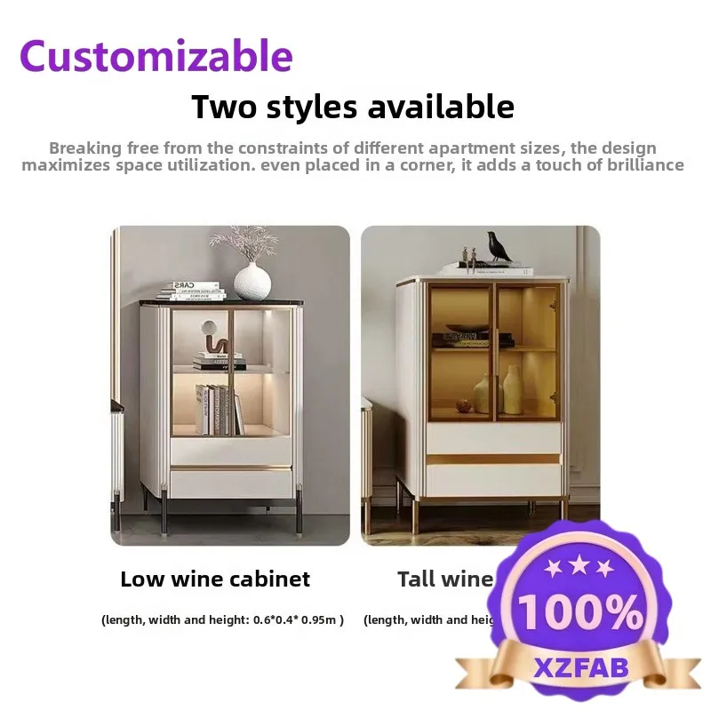 Factory Direct 2026 Top Display cabinet light luxury small apartment living room glass cabinet, modern simple ultra-narrow small