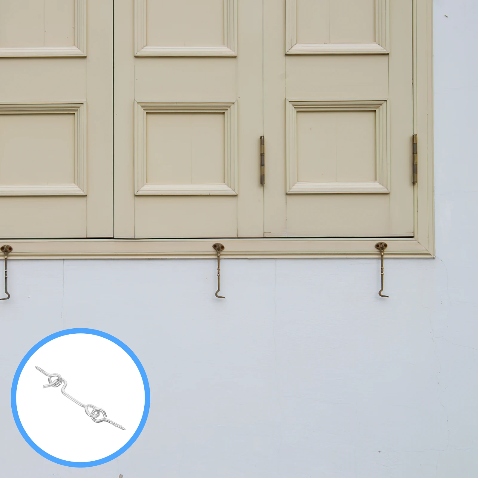 

4Sets Door Hook Carbon Steel Cabin Hook Lock Windproof Screen Door Latch Window Locks Safety Latch Window Locks