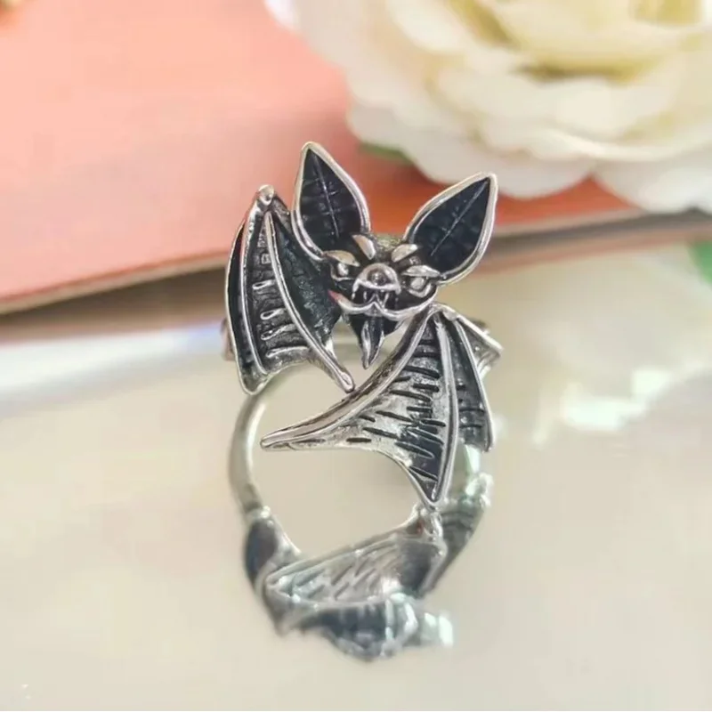 Fashion Punk Animal Bat Open Ring Men Women Accessories Personalized Gothic Party Jewelry Gifts