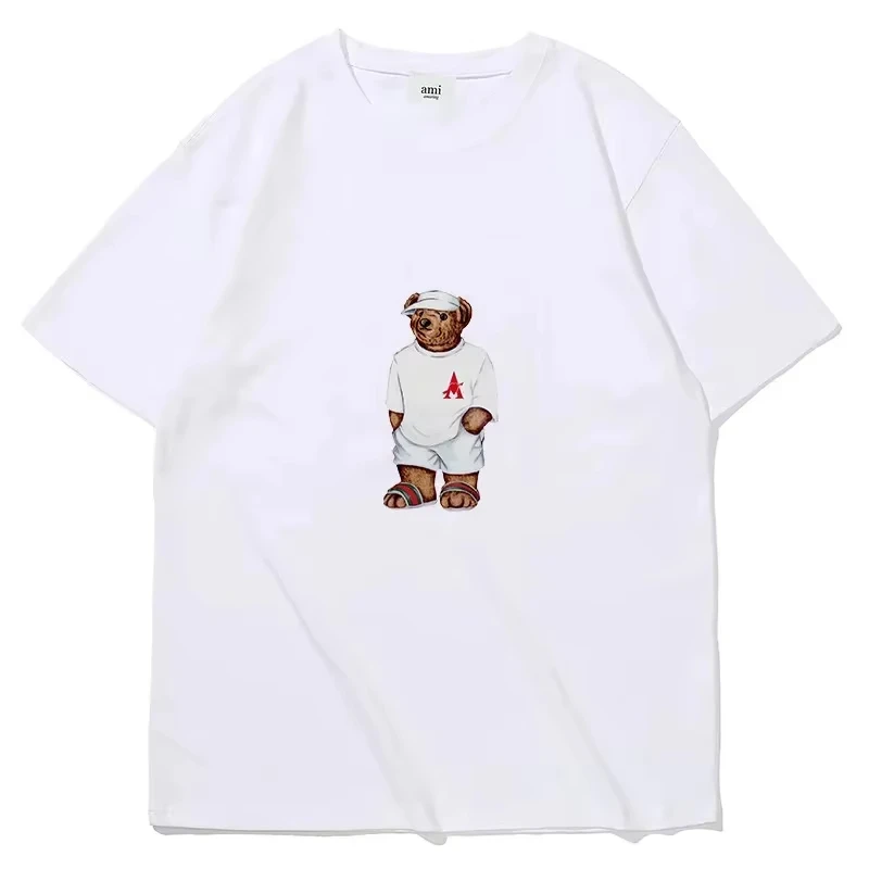 

New AMI AMORING Official Love For Men And Women With The Same Couple Short Sleeve AMIT-shirt Loose Cotton Half Sleeve T-shirt