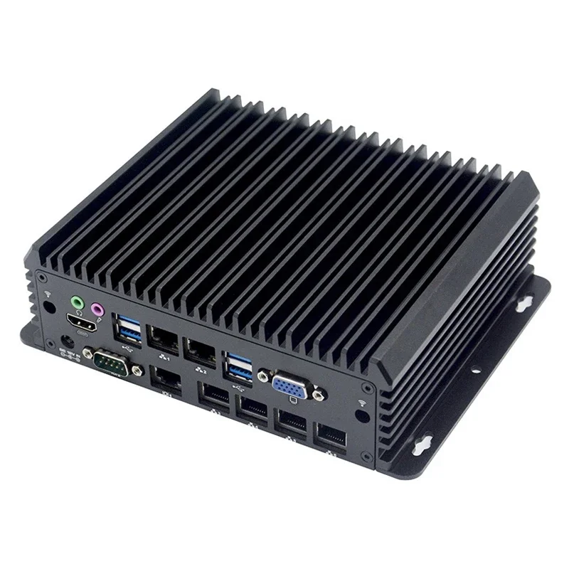 6 Lan mini embedded fanless industrial computer pc