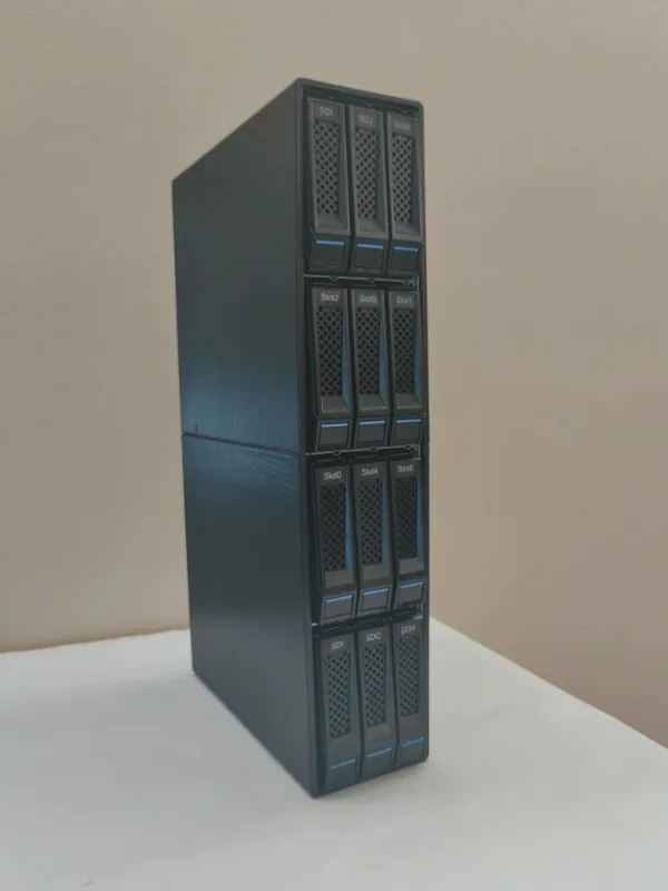 12 bay hard disk expansion enclosure external storage box nas black skirt 12g Expander backboard can be connected in series
