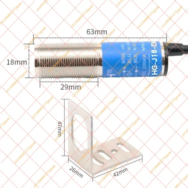 HG-J18 Detective Range 50m Inductive Switch Sensor Laser  Photoelectric Switch M18/M12 HG-J18-D50N1 HG-J18-D50N2