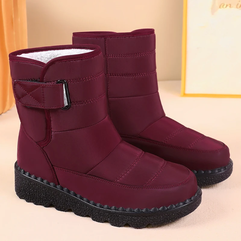 Los mejores botines de invierno impermeables para mujer, cálidos zapatos informales sin cordones con forro de algodón y espuma viscoelástica, suela de goma antideslizante, zapatos baratos cl