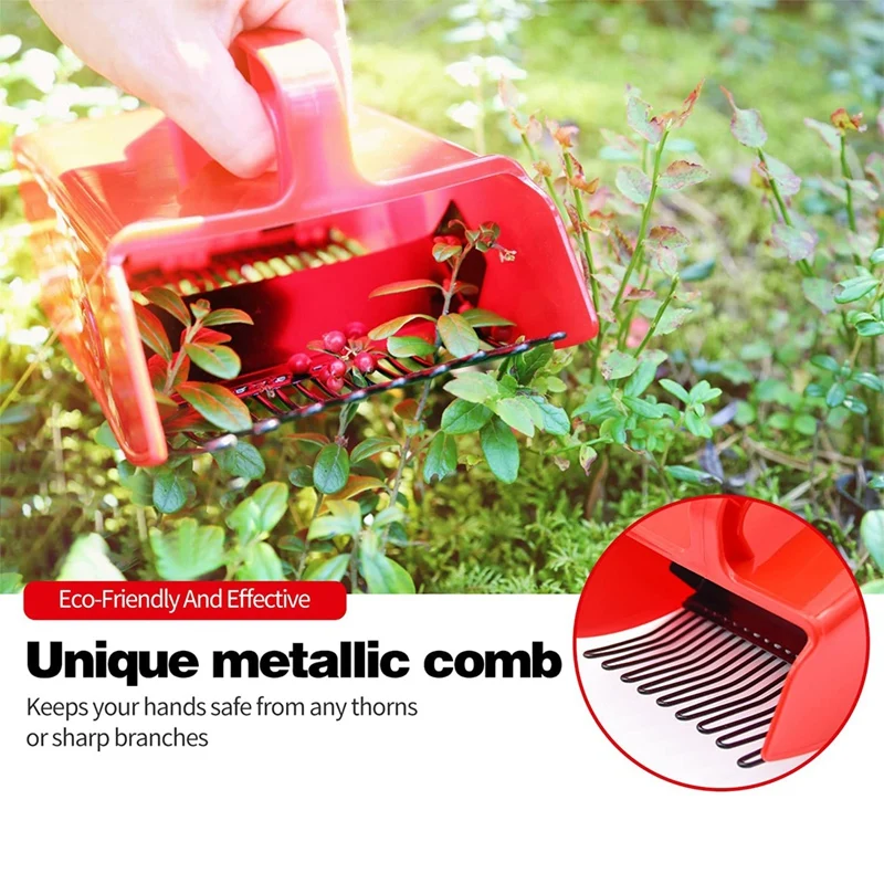 Artefacto de recolección de herramientas de jardín con asas, recolector de frutas de plástico y Metal rojo, 4 piezas