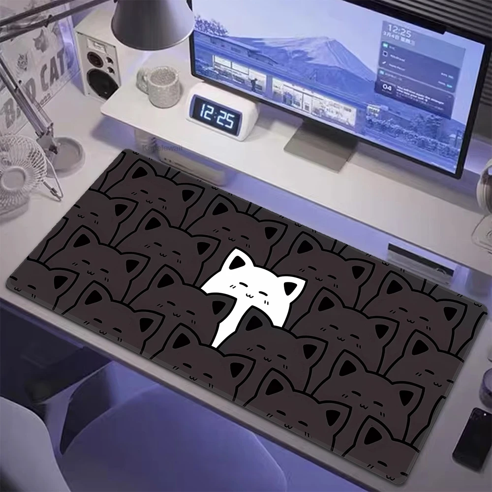

Kawaii Cute Cat Gaming Mause Pad Computer Anime Mouse Mat Gamer XL Mousepad Speed Keyboard Pads Office Rubber Desk Mat 60x30cm