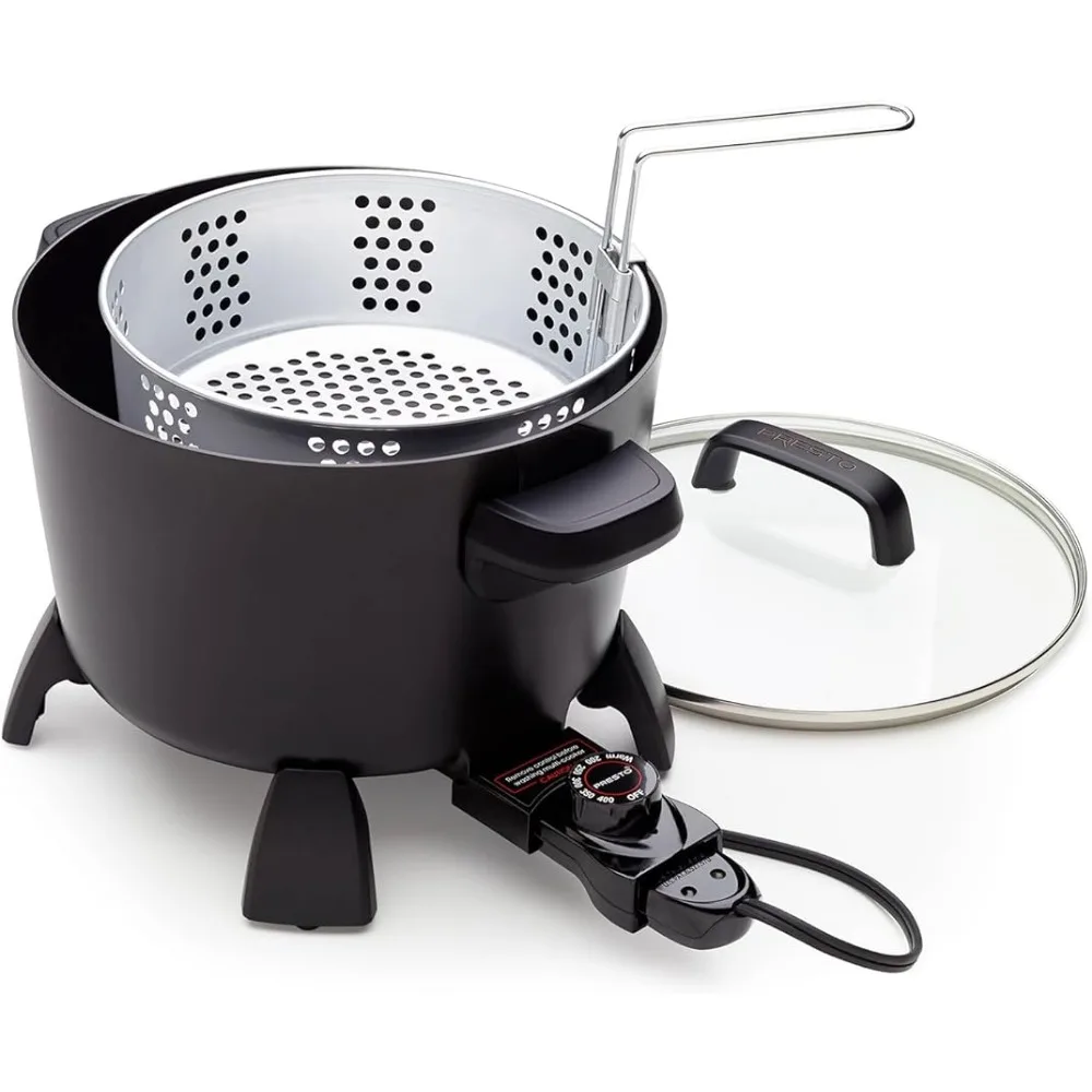 

Presto 8-Quart Big Kettle, Steamer and Deep Fryer Multi-Cooker, Black