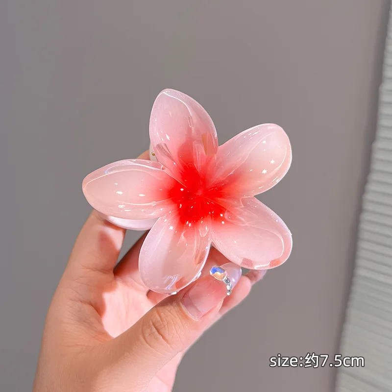 2024 البوهيمي عطلة الشاطئ زهرة الزنبق مشبك شعر مشبك شعر الحلو للنساء الأزهار مخالب موضة فتاة اكسسوارات القرش كليب