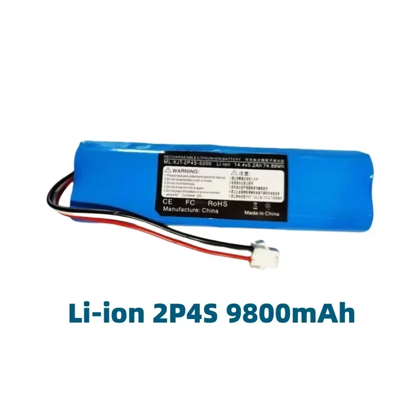 2024 100% original Xiaomi 14.4V lithium battery 2P4S battery 5200mAh 6800mAh 9800mAh Viomi S9 Lydsto R1 Roadmi Eve Plus