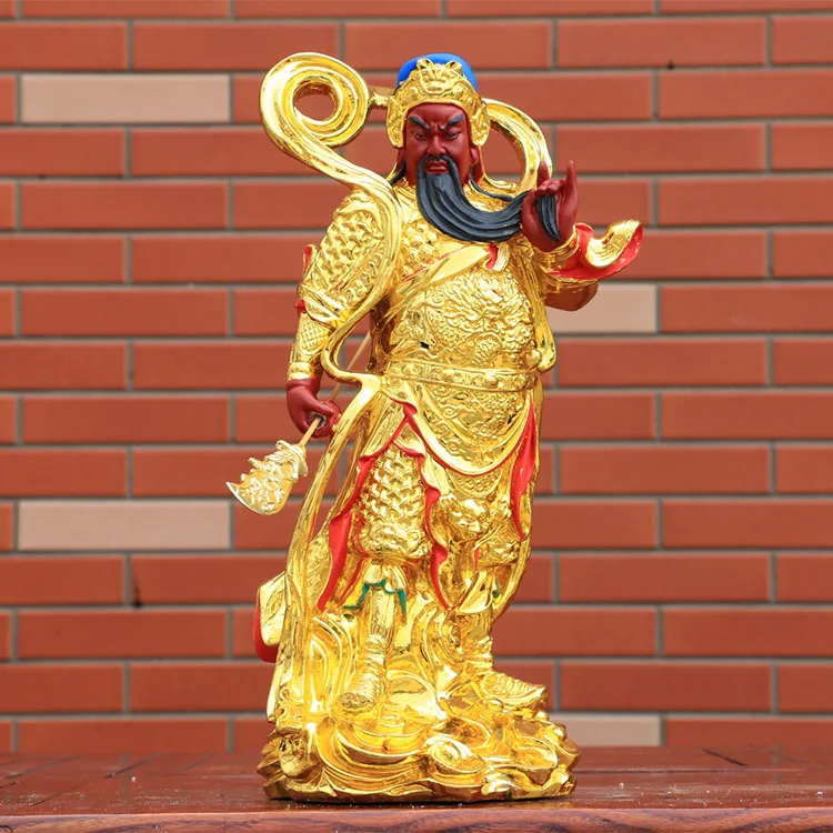 38CM large Asia Taoism Buddhism GUAN GONG God BUDDHA figure HOME Exorcism safety Bring Money good luck FENG SHUI statue