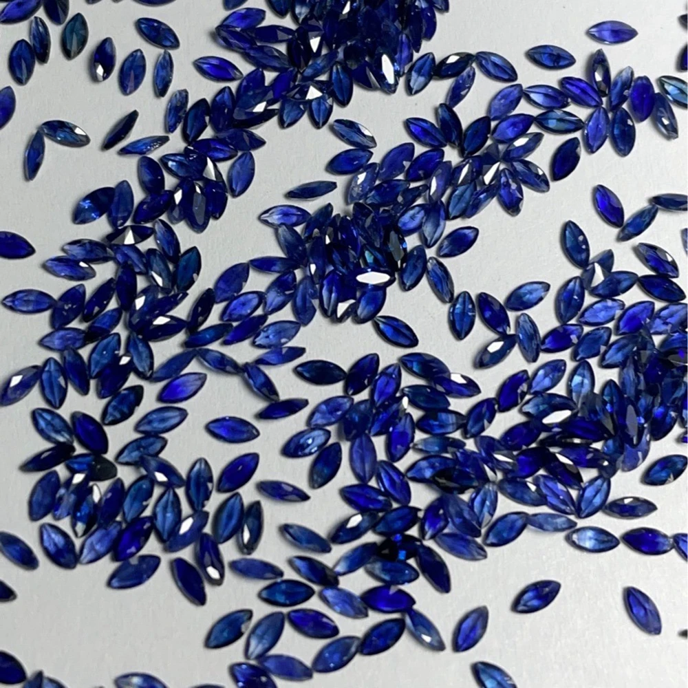 2x4mm Marquise Cut Sapphire Stone Faceted Stone Blue Sapphire Gemstone