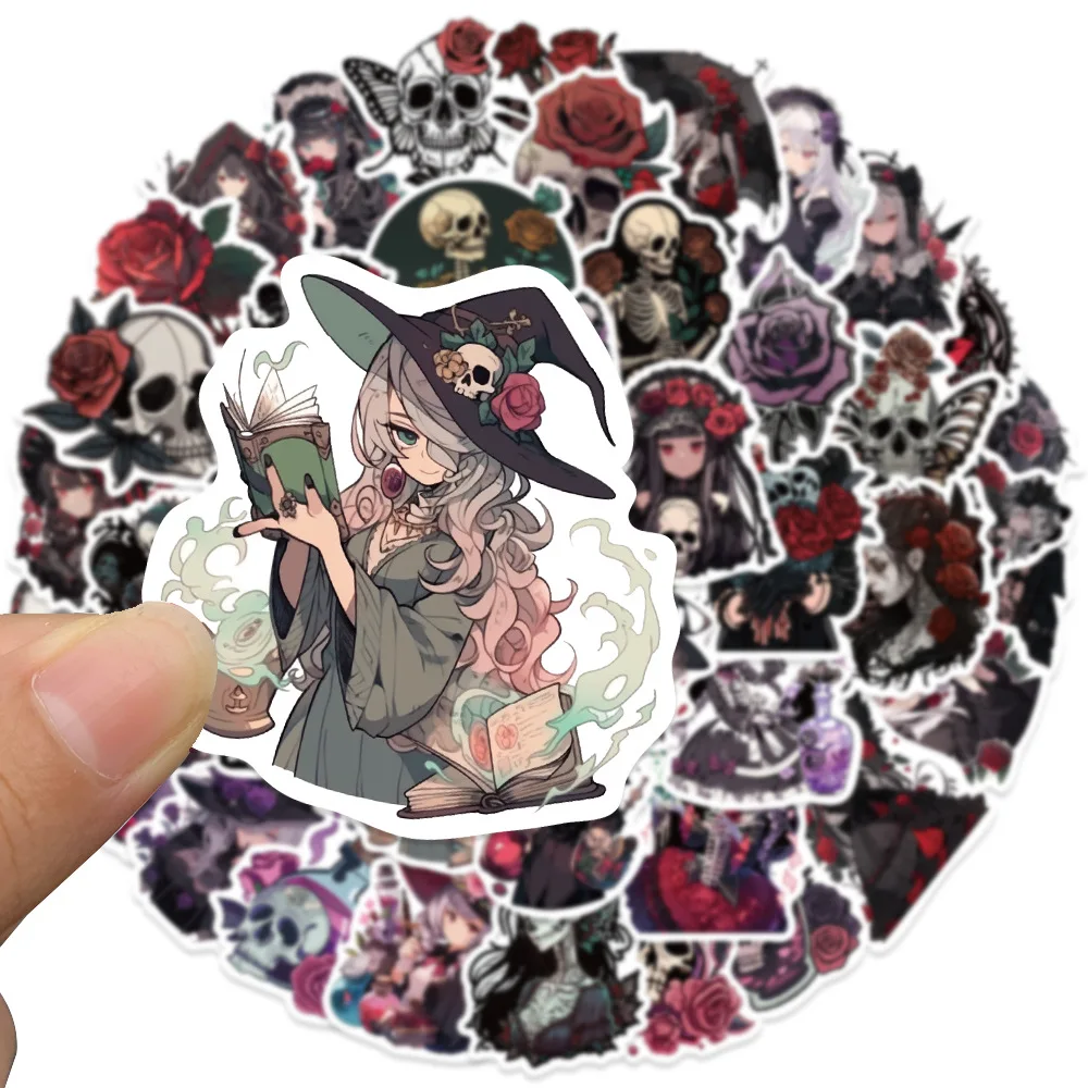 10/30/50Pcs Retro Gothic Girl Waterproof Graffiti Sticker Aesthetic Decorative Luggage Laptop Cup Phone Scrapbook Kids Stickers