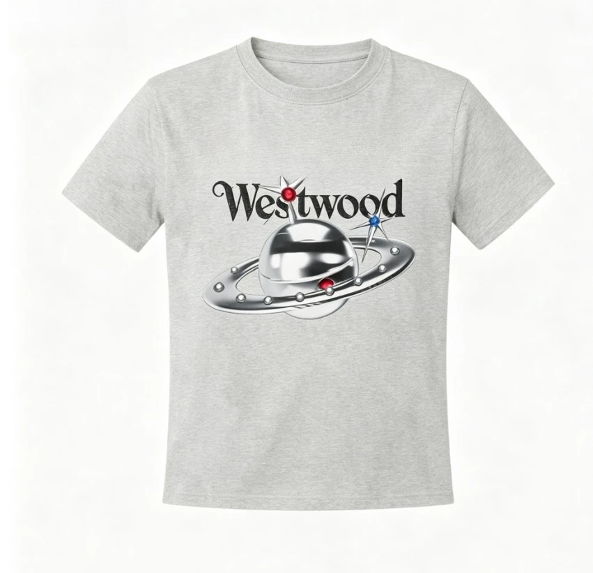 2026 new Y2K metallic texture pattern short-sleeved t-shirt gothic-style print short-sleeved design for street fashion top