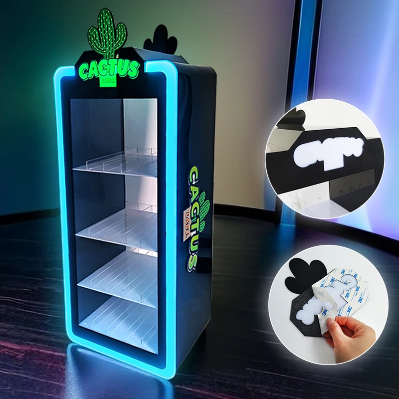 Customized Juice Snus Cigarette Pouches Counter Top Display Rack Acrylic Display Stand for Tobacco and Smoke Shop