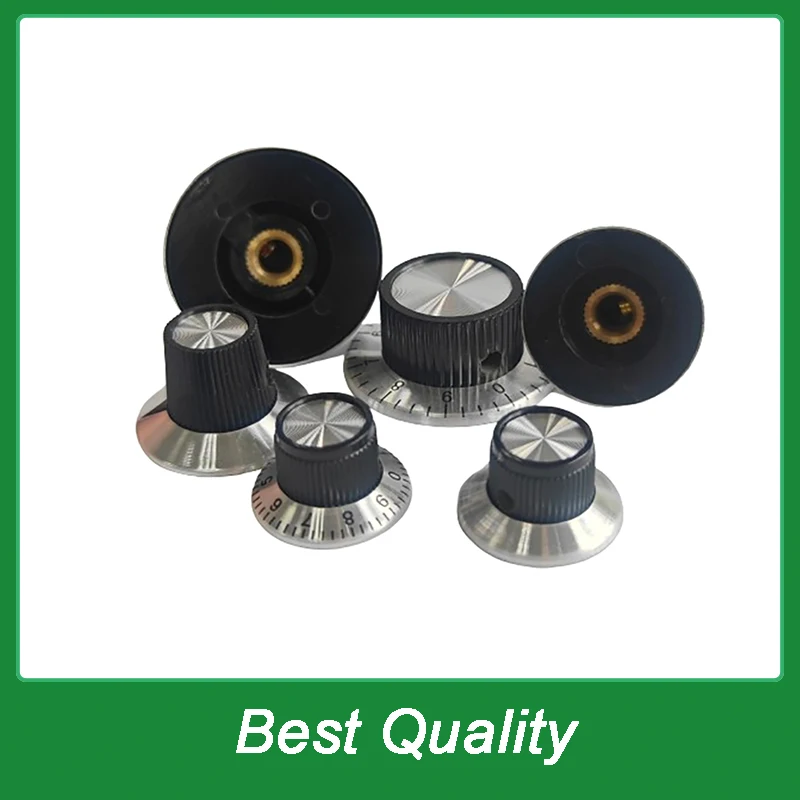1PC 6MM Shaft Effect Pedal Knob DIY Accessories Chrome Top Vintage Guitar AMP Amplifier Knob Arrow Indication Knob