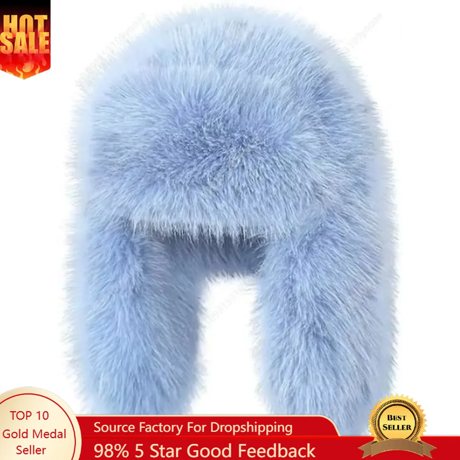 

Luxurious Faux Mink Fur Ladies Trapper Hat Pure Color Simplistic Winter Hat Man Women Outdoor Furry Warm Hat Unisex