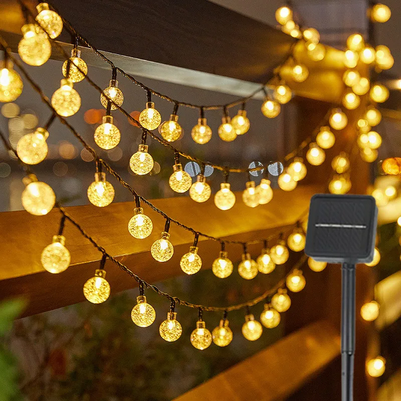 

1pc Solar Crystal Ball Fairy String Lights 5M20L Outdoor Waterproof Christmas Decoration Camping Fairy Garland Garden Party