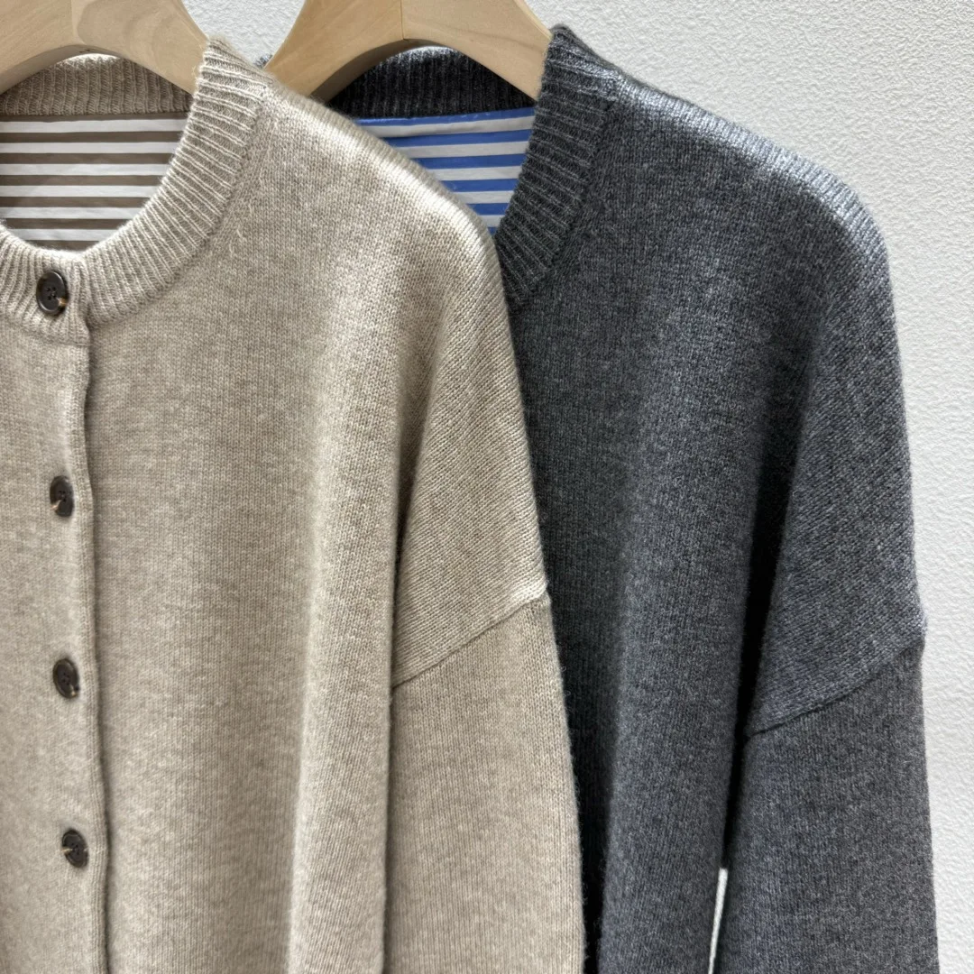 

New Early Autumn Patchwork Cardigan High Quality Cashmere Temperament Elegant Versatile Women