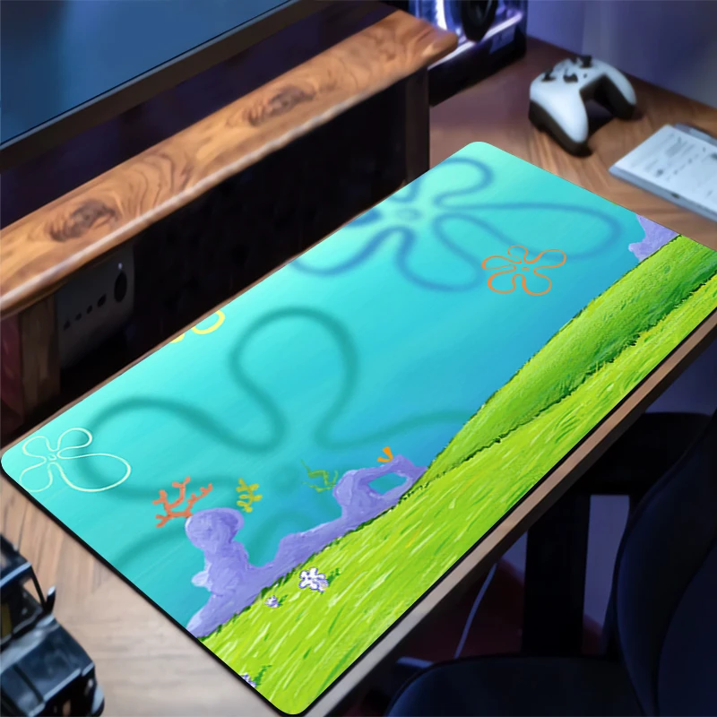 Mouse pad tapete de mesa anime s-spongeob s-squarepants tapete de jogo mousepad velocidade computador e escritório gamer gabinete teclado almofada