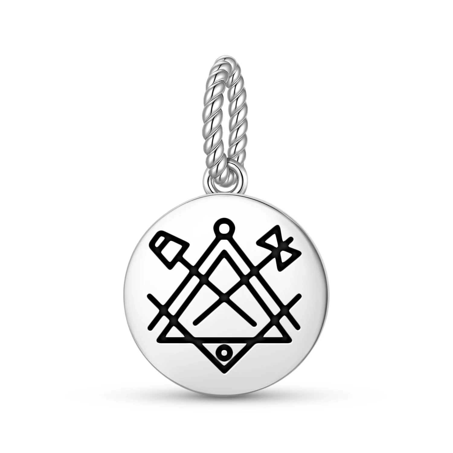 

Freemasonry Masonic Working Tools Pendant 925 Sterling Silver Symbol Charm Bead for Women Bracelet Necklace Jewelry Trendy