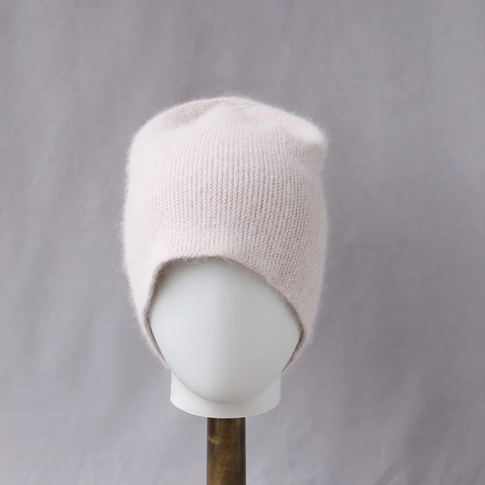 

Hat Women Winter Angora Knit Beanie Slouchy Cap Autumn Warm Solid Color Skiing Accessory For Sports Outdoor
