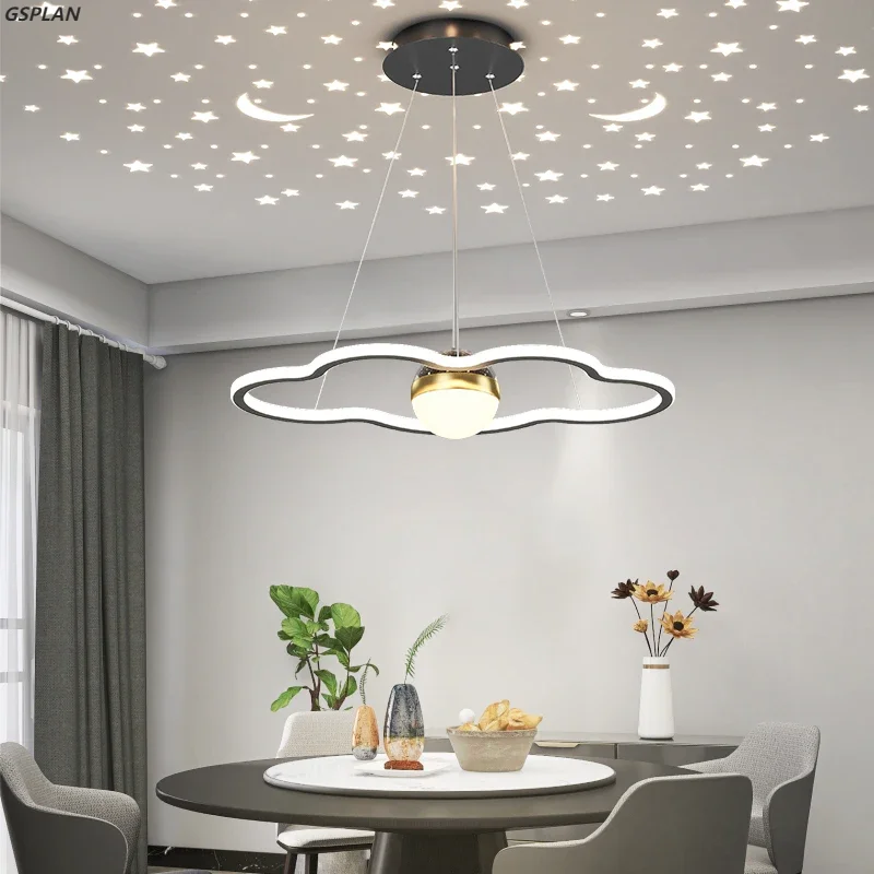 Nordic Chandelier Pendant Lamps Living Room Dining Room Study Simple Line Lights Hotel Bar Lighting Creativity Clover Restaurant