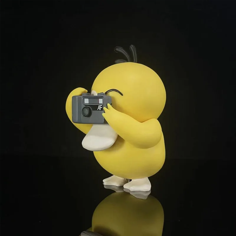 Anime Pokemon Psyduck tomar fotografías Linda muñeca figura de acción figura de vinilo colección modelo de juguete