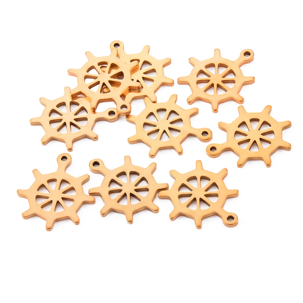 Großhandel 20 Stück/lot Edelstahl Hohlruder-Anhänger Anker-Anhänger Halsketten-Zubehör für DIY-Schmuckherstellung – Detail 6