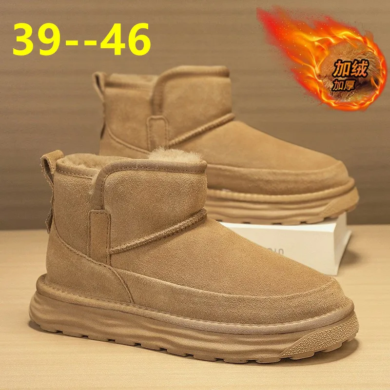 2026 zapatos de Invierno para hombre, suela gruesa, zapatos altos de algodón para hombre, Botas de nieve antideslizantes para exteriores, Zapatillas informales, Botas de Invierno para hombre