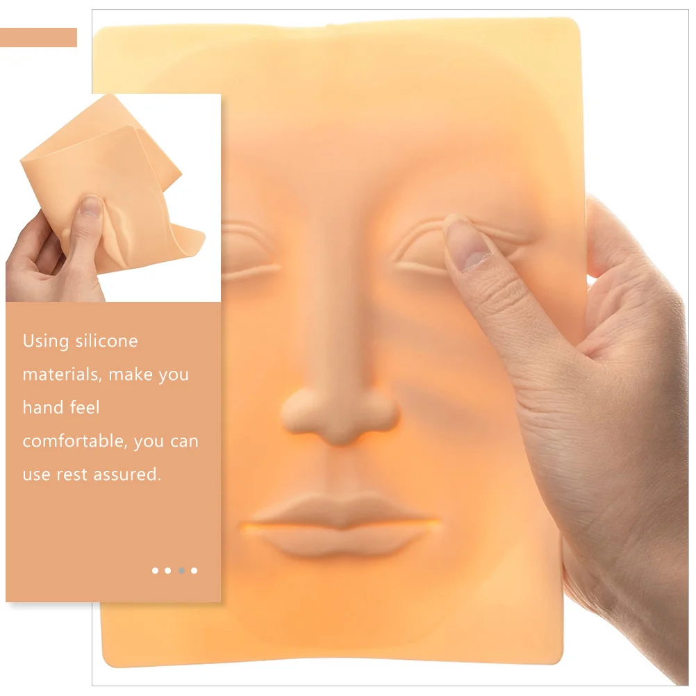 

3 шт., силиконовый лист для татуировки кожи лица, силиконовый лист для вышивки кожи, манекен, форма для лица, салонные принадлежности для обучения макияже