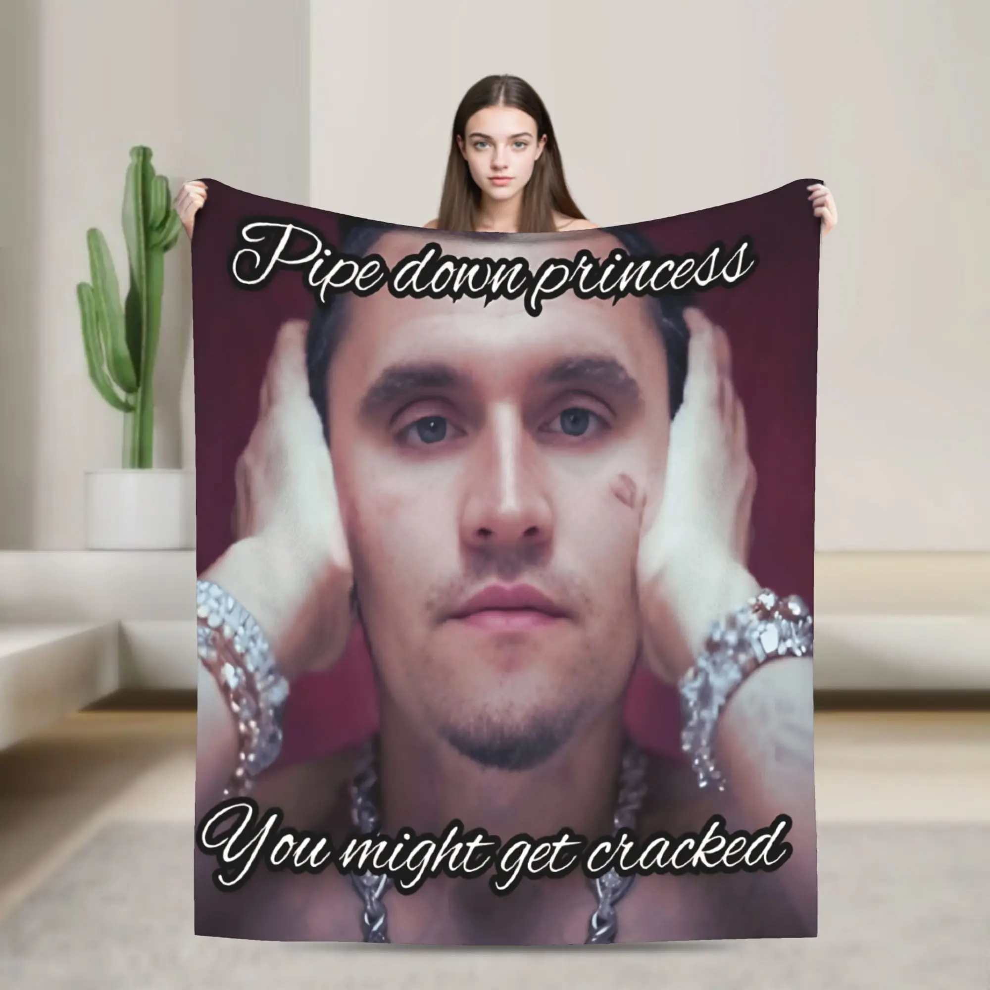 Cozy Bedding Throws Camping C-Charlie Kirk Face Rapper Meme Blanket  Flannel Bedspread For Sofa Home Funny Sofa Bed Cover